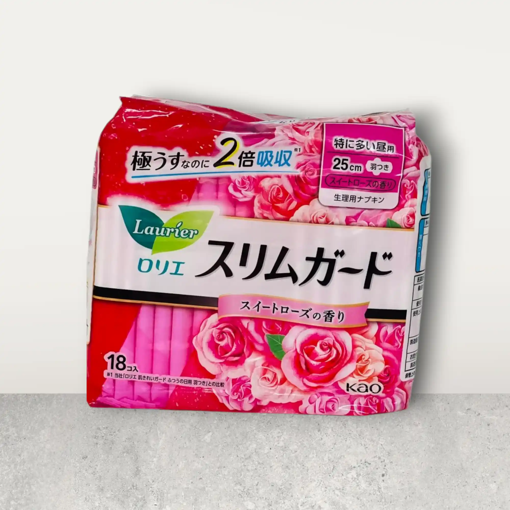 Laurier Slim Guard Heavy Day Pads (25cm) | Ultra-Thin with Wings | 19 Japanese Pads | 2X Absorption