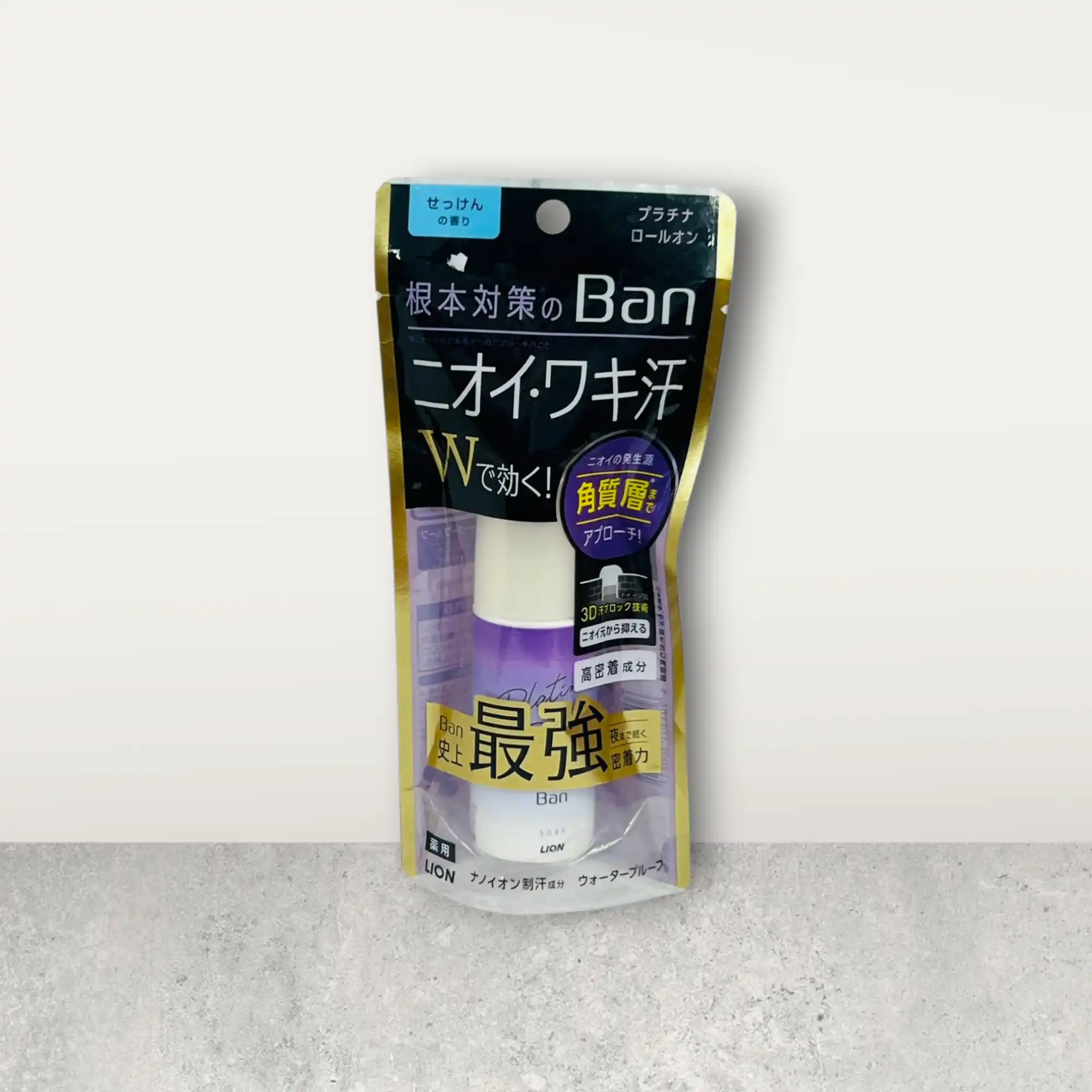 Lion Ban Sweat Block Platinum Roll-On Deodorant - Soap Scent