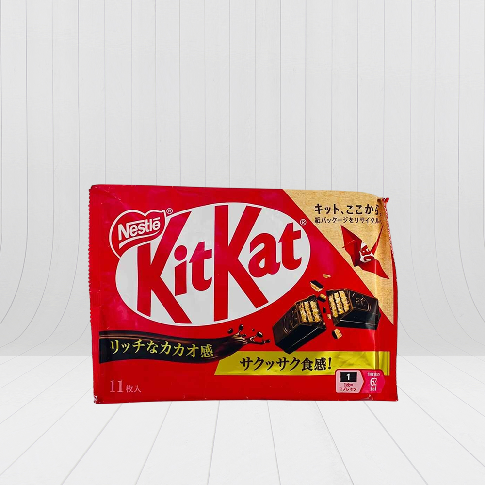 Nestle Kit Kat Rich Cacao Chocolate Bar | Crispy Wafers with Intense Cacao Flavor, 11 Pieces