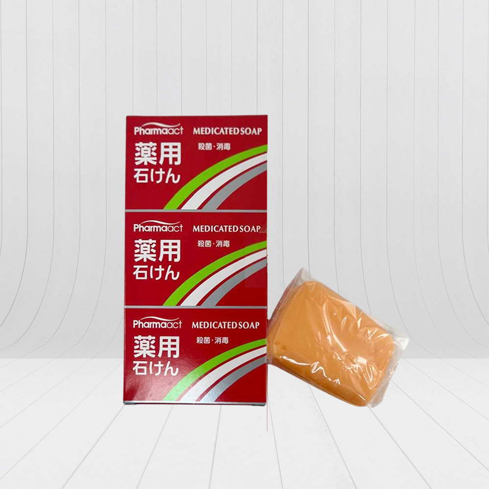 Pharmaact Medicated Soap - Antibacterial & Disinfectant Soap Bar (3-Pack)