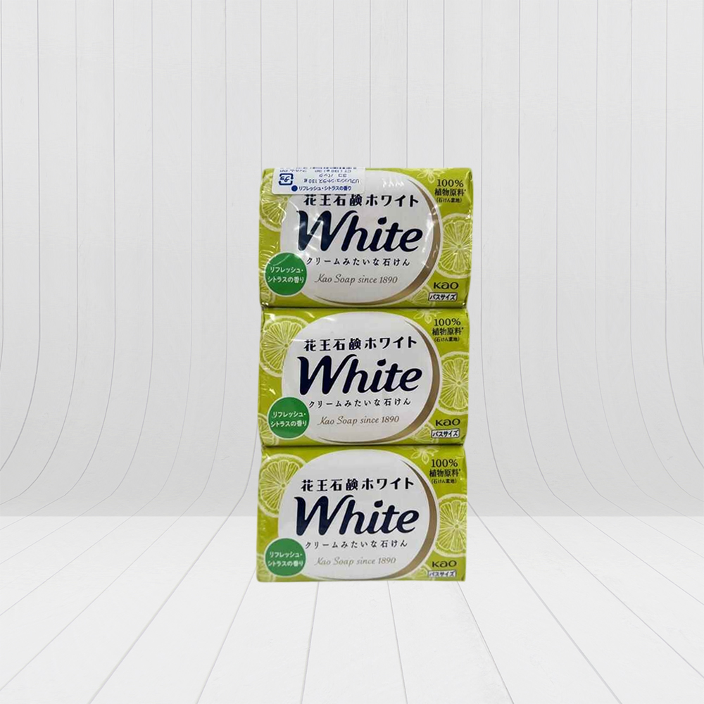 Kao White Creamy Bath Soap | Refreshing Citrus Scent & 100% Plant-Based