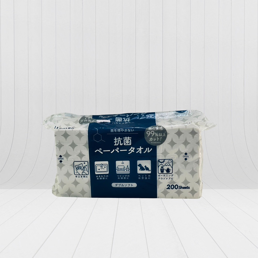 Itoman Antibacterial Paper Towels 200 Sheets - Soft & Hygienic Kitchen & Household Wipes