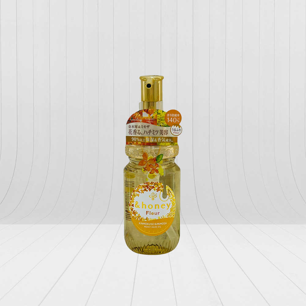&honey Fleur Kinmokusei & Mimosa Hair Oil - Moisturizing & Fragrant Hair Treatment with Honey 100ml