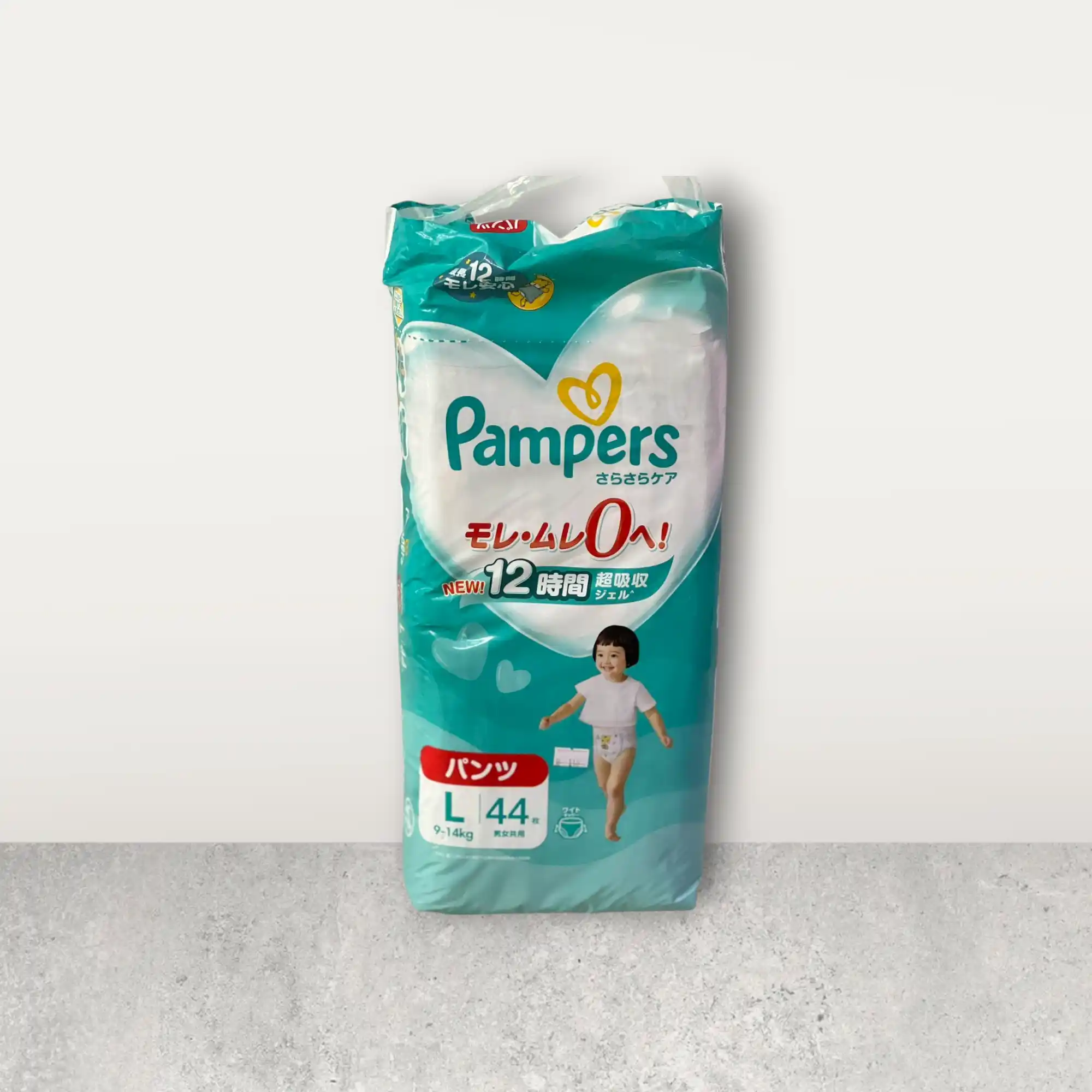 Pampers Japanese Pants Diapers Size L (9-14kg) 12-Hour Protection, 44 Pcs